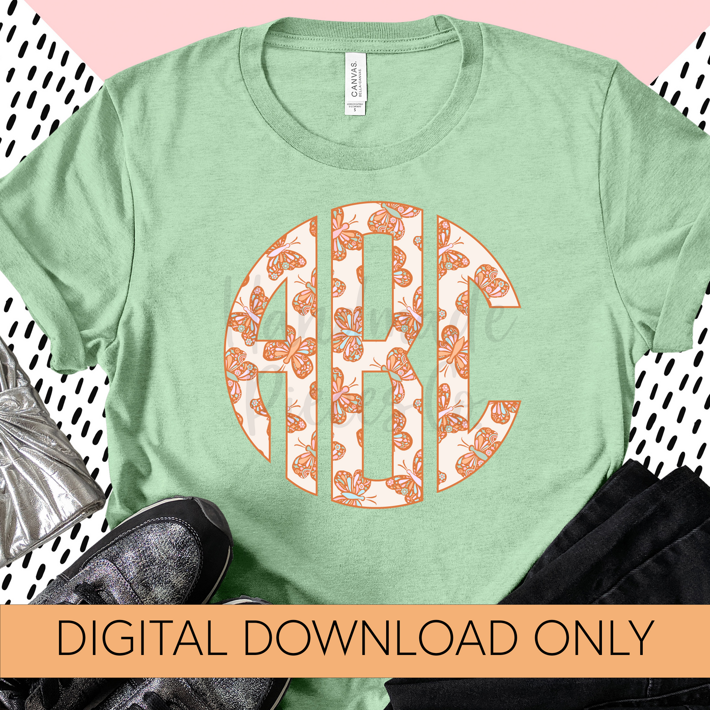 Spring Butterflies Monogram - Multiple Styles - Digital Download