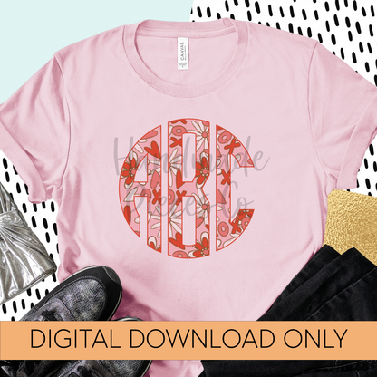 Floral XOXO Monogram - Multiple Styles - Digital Download
