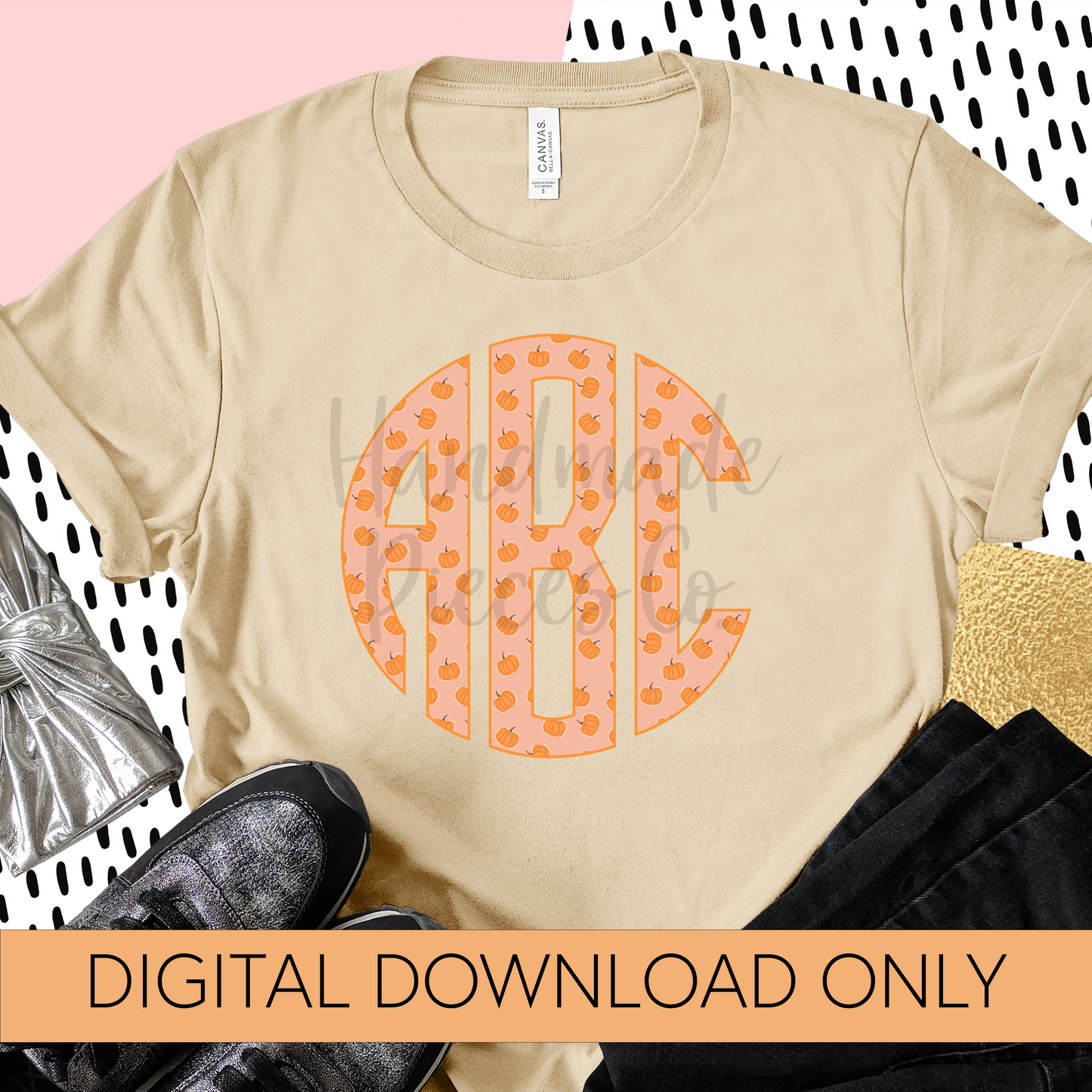 Pumpkins, Small Monogram - Multiple Styles - Digital Download