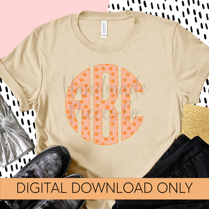 Pumpkins, Small Monogram - Multiple Styles - Digital Download