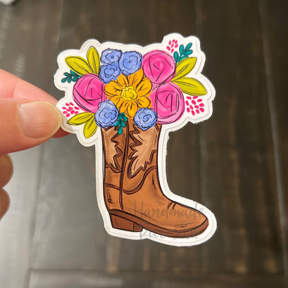 Floral Boot  - Vinyl Sticker