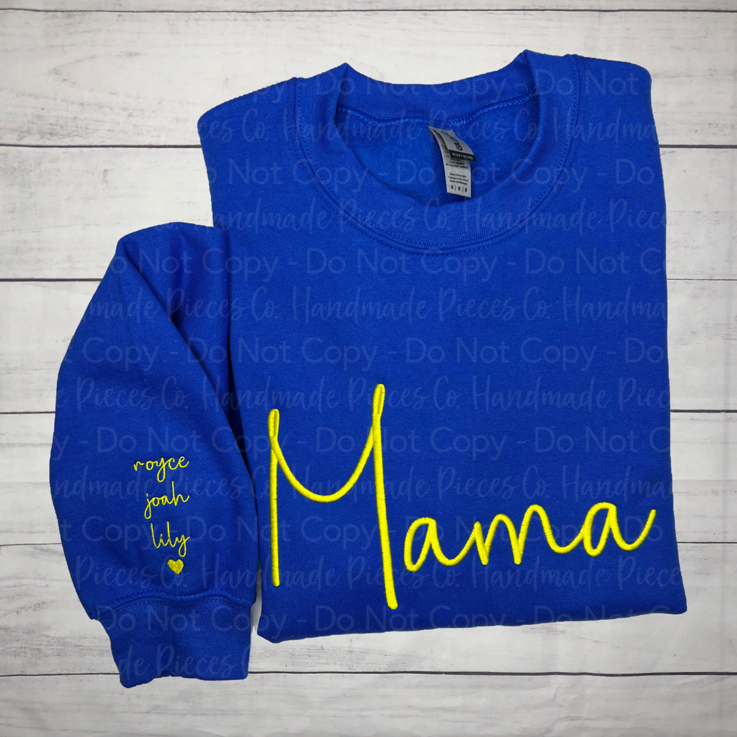 Custom Name with Sleeve Embroidered Sweatshirt or Hoodie - Adult