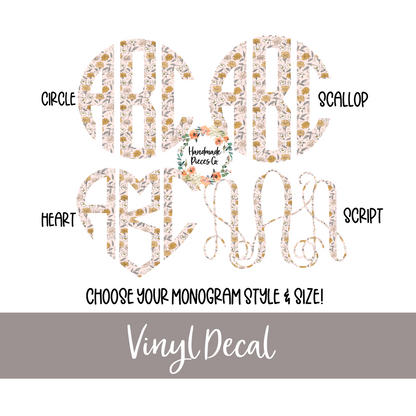 Marigold Monogram - Vinyl Decal