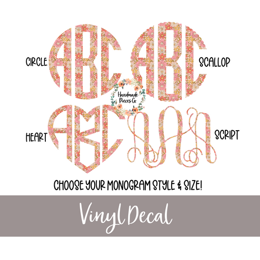 Flower Show Monogram - Vinyl Decal