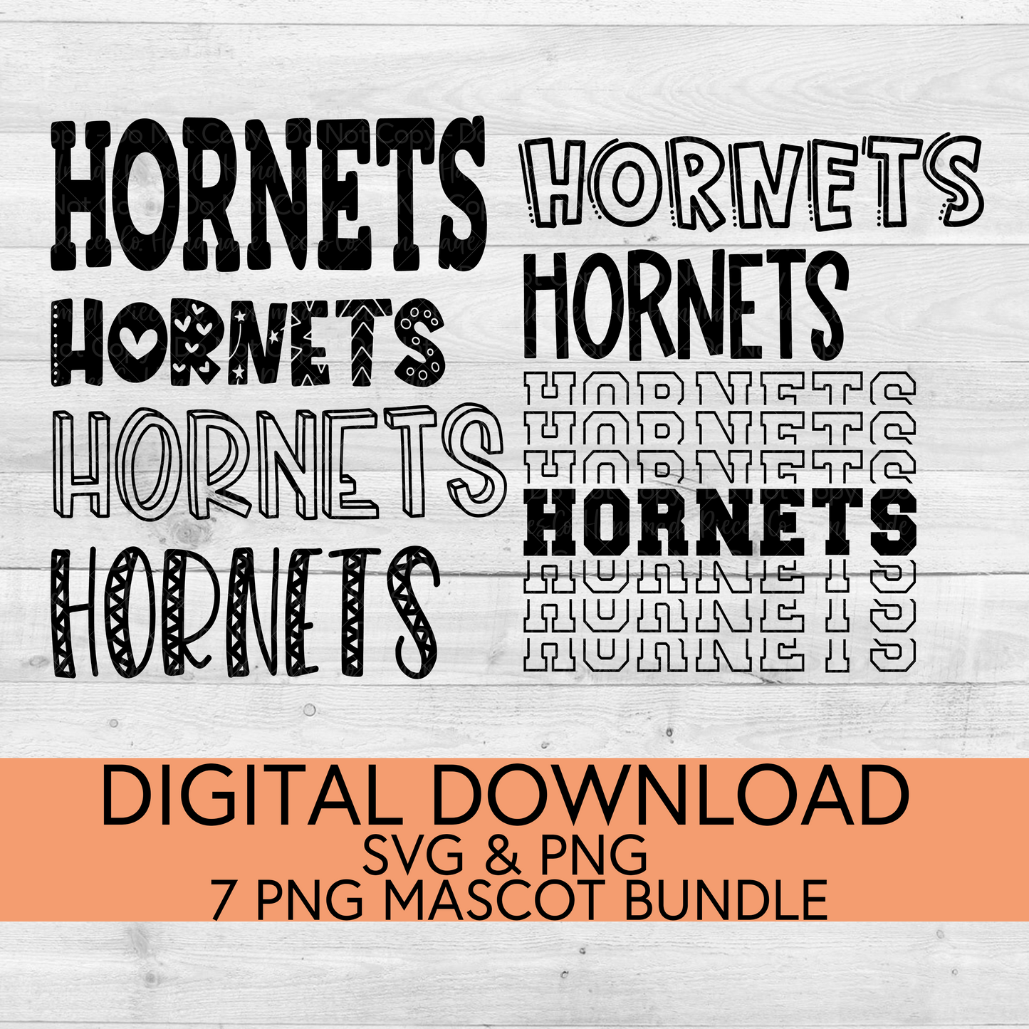 Hornets School Mascot PNG/SVG Bundle - Digital Download