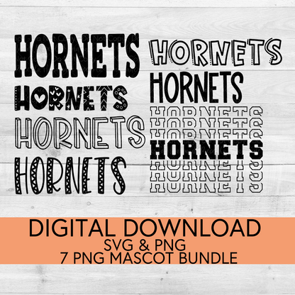Hornets School Mascot PNG/SVG Bundle - Digital Download
