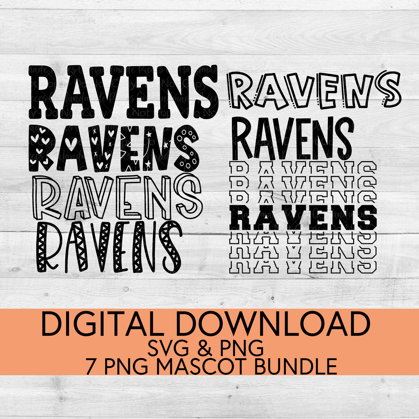 Ravens School Mascot PNG/SVG Bundle - Digital Download