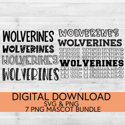 Wolverines School Mascot PNG/SVG Bundle - Digital Download
