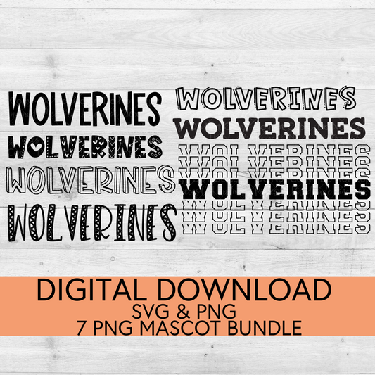 Wolverines School Mascot PNG/SVG Bundle - Digital Download