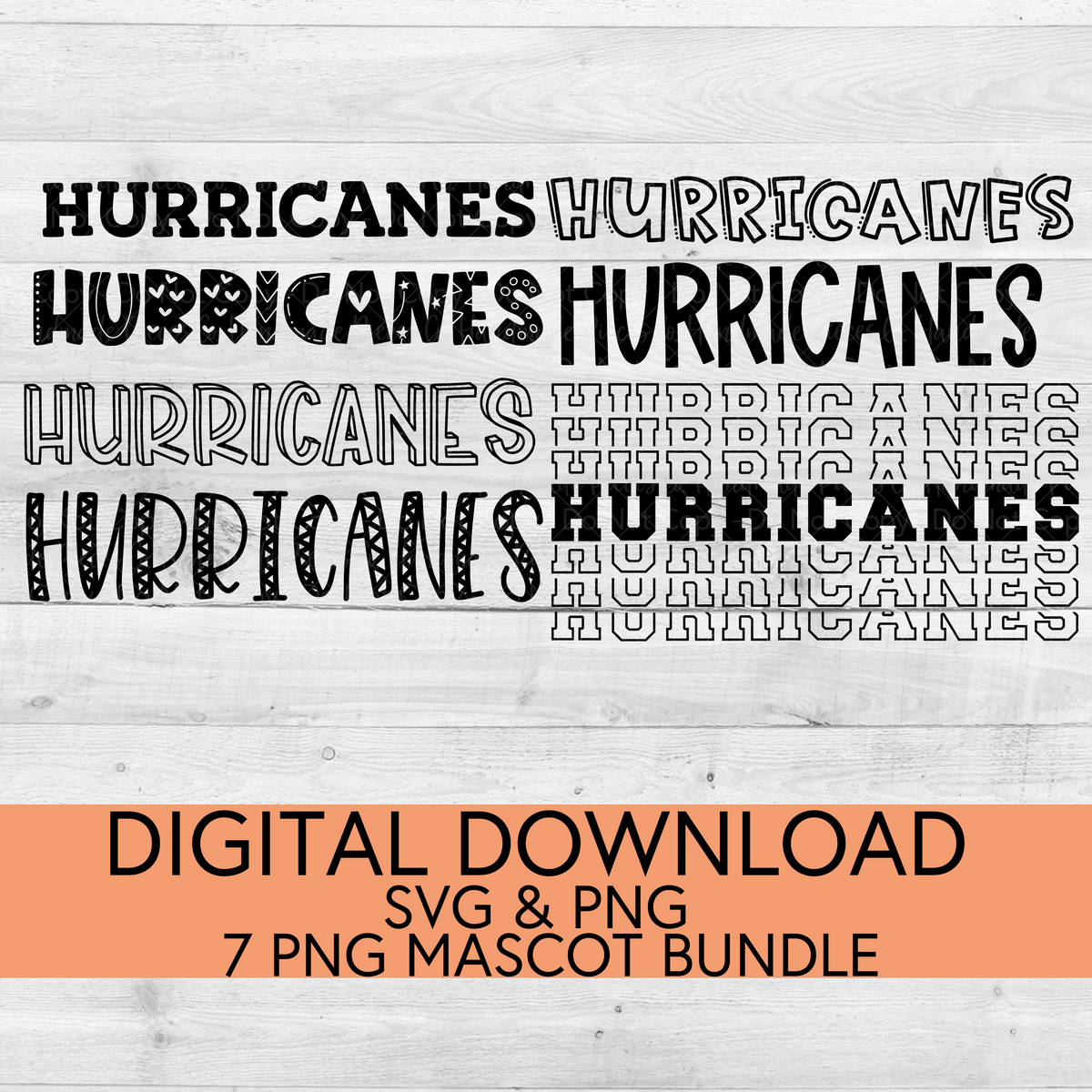 Hurricanes School Mascot PNG/SVG Bundle - Digital Download
