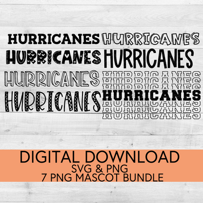 Hurricanes School Mascot PNG/SVG Bundle - Digital Download
