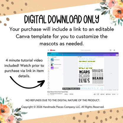 School Mascot Bundle, Canva Template (37 Mascots) - Digital Download