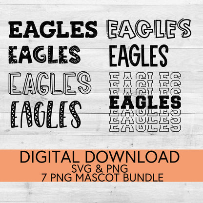 Eagles School Mascot PNG/SVG Bundle - Digital Download