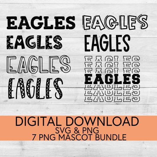 Eagles School Mascot PNG/SVG Bundle - Digital Download