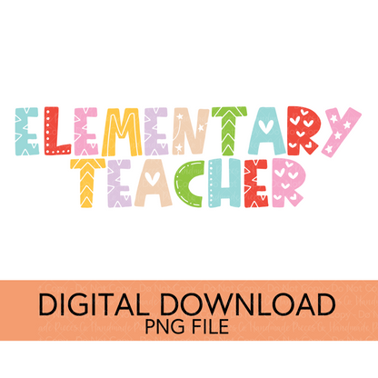 Colorful Teachers, Grades, and School Clubs PNGs - Digital Download