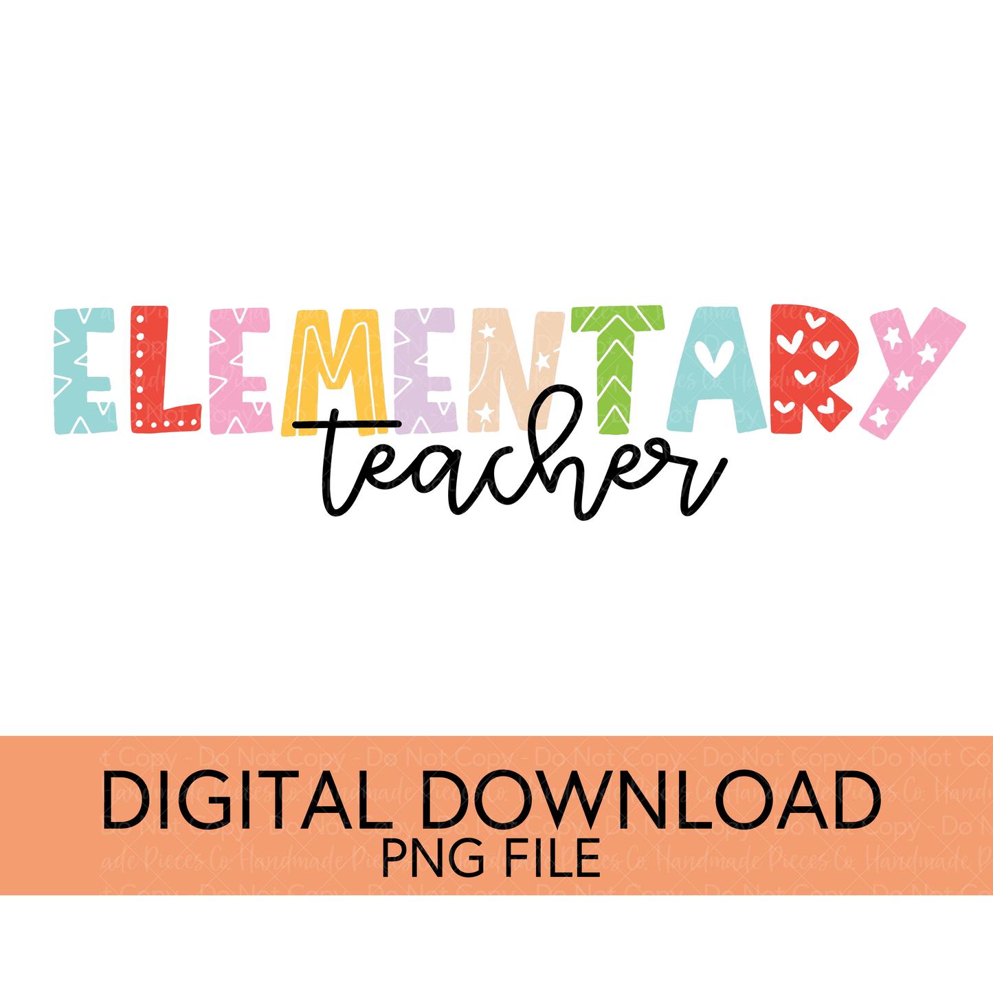Colorful Teachers, Grades, and School Clubs PNGs - Digital Download