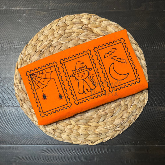 Halloween Stamp Trio, Cat - Embroidered Garment - Adult