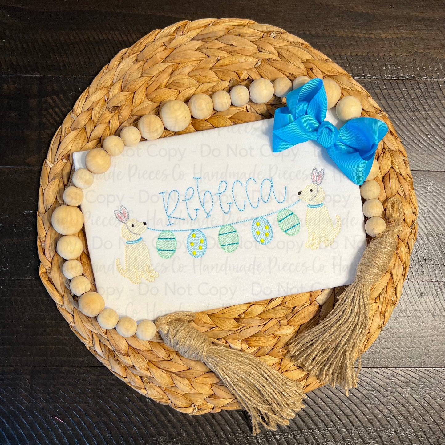 Dogs Holding Eggs, Easter Embroidered Shirt, Name Optional - Youth