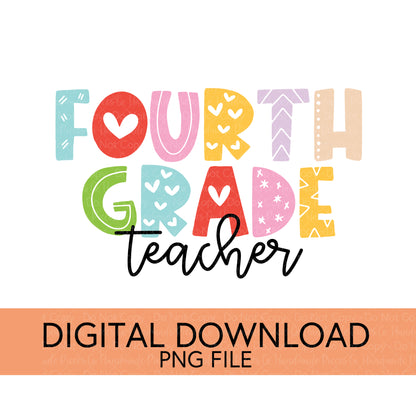 Colorful Teachers, Grades, and School Clubs PNGs - Digital Download