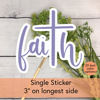 Faith with Cross - Vinyl Sticker
