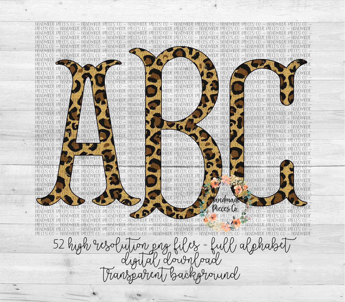 Leopard Monogram - Multiple Styles - Digital Download