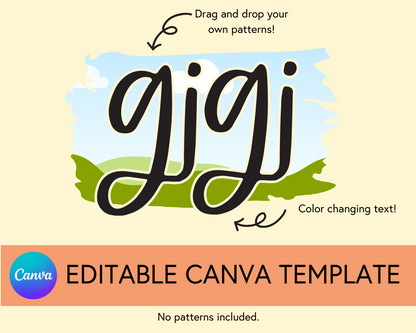 Gigi Canva Template, Brushstroke and Round - Digital Download