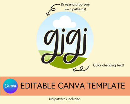 Gigi Canva Template, Brushstroke and Round - Digital Download