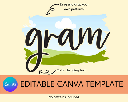 Gram Canva Template, Brushstroke and Round - Digital Download