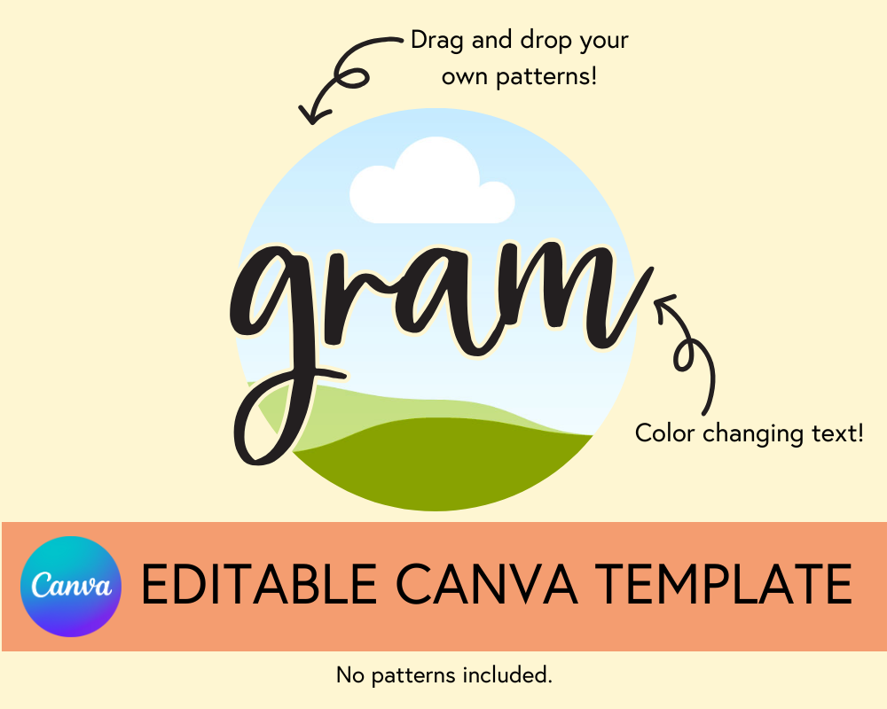 Gram Canva Template, Brushstroke and Round - Digital Download