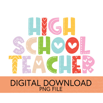 Colorful Teachers, Grades, and School Clubs PNGs - Digital Download