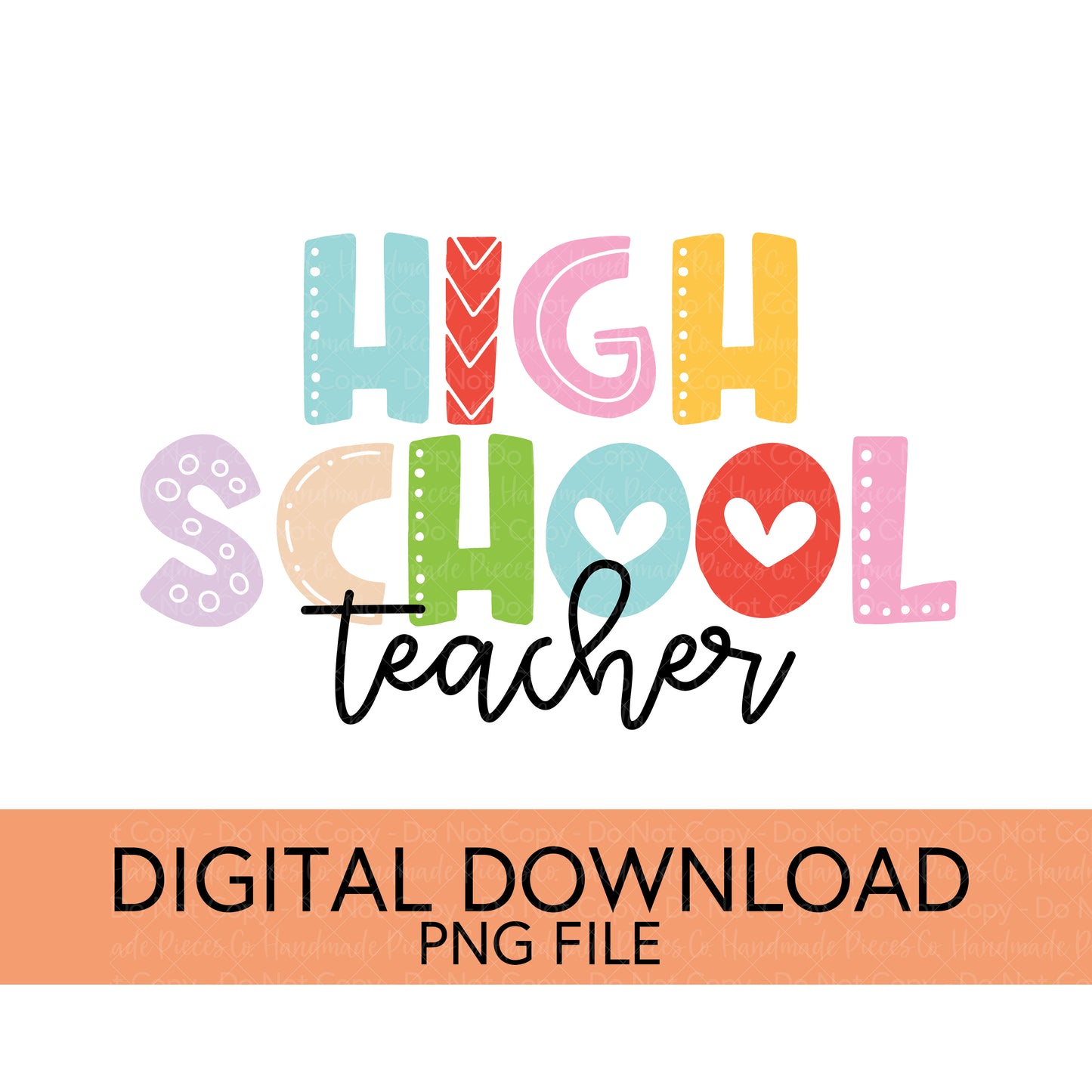 Colorful Teachers, Grades, and School Clubs PNGs - Digital Download