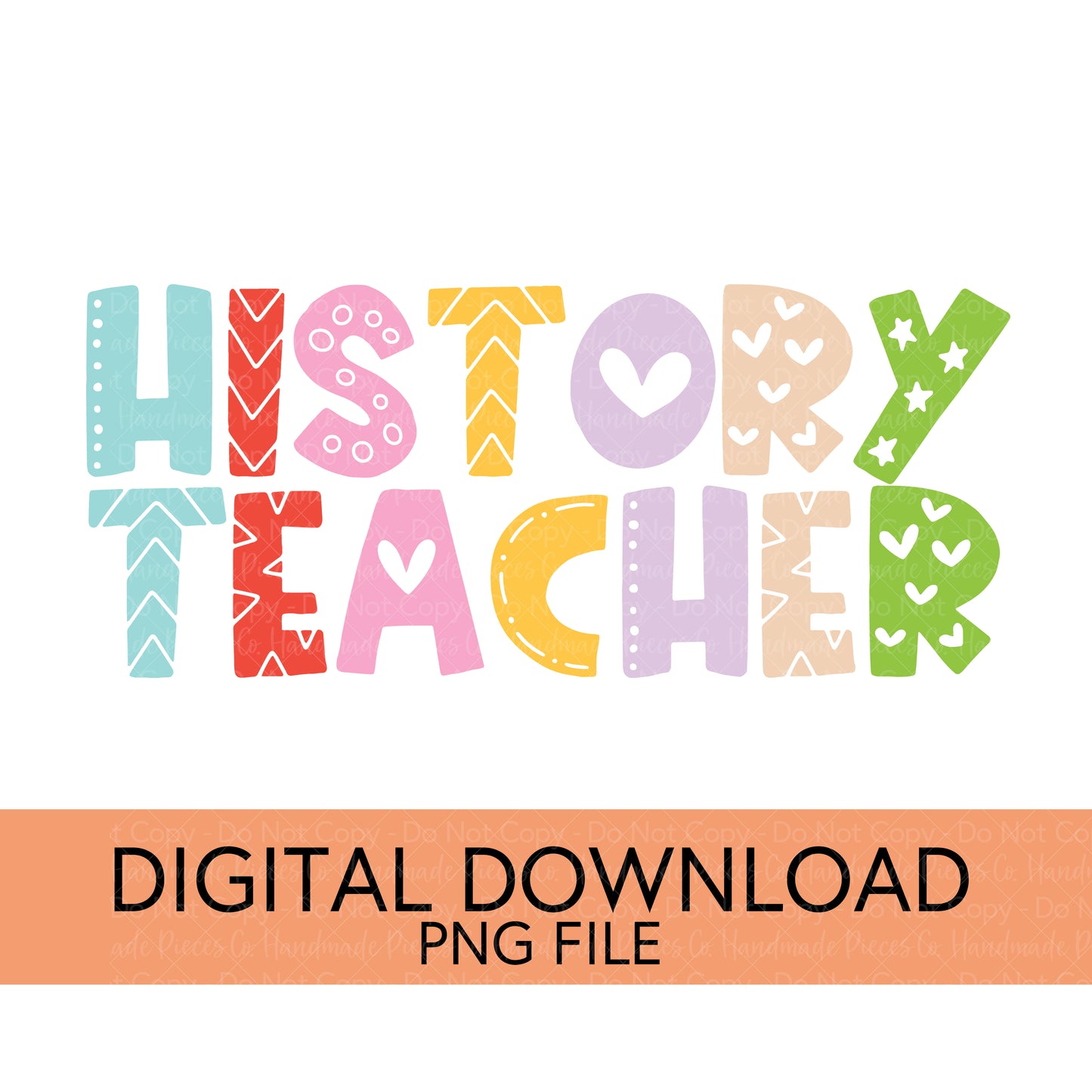 Colorful Teachers, Grades, and School Clubs PNGs - Digital Download