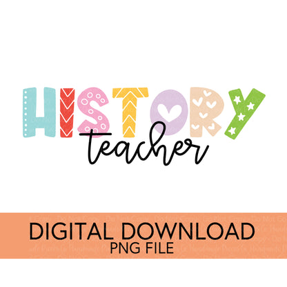 Colorful Teachers, Grades, and School Clubs PNGs - Digital Download