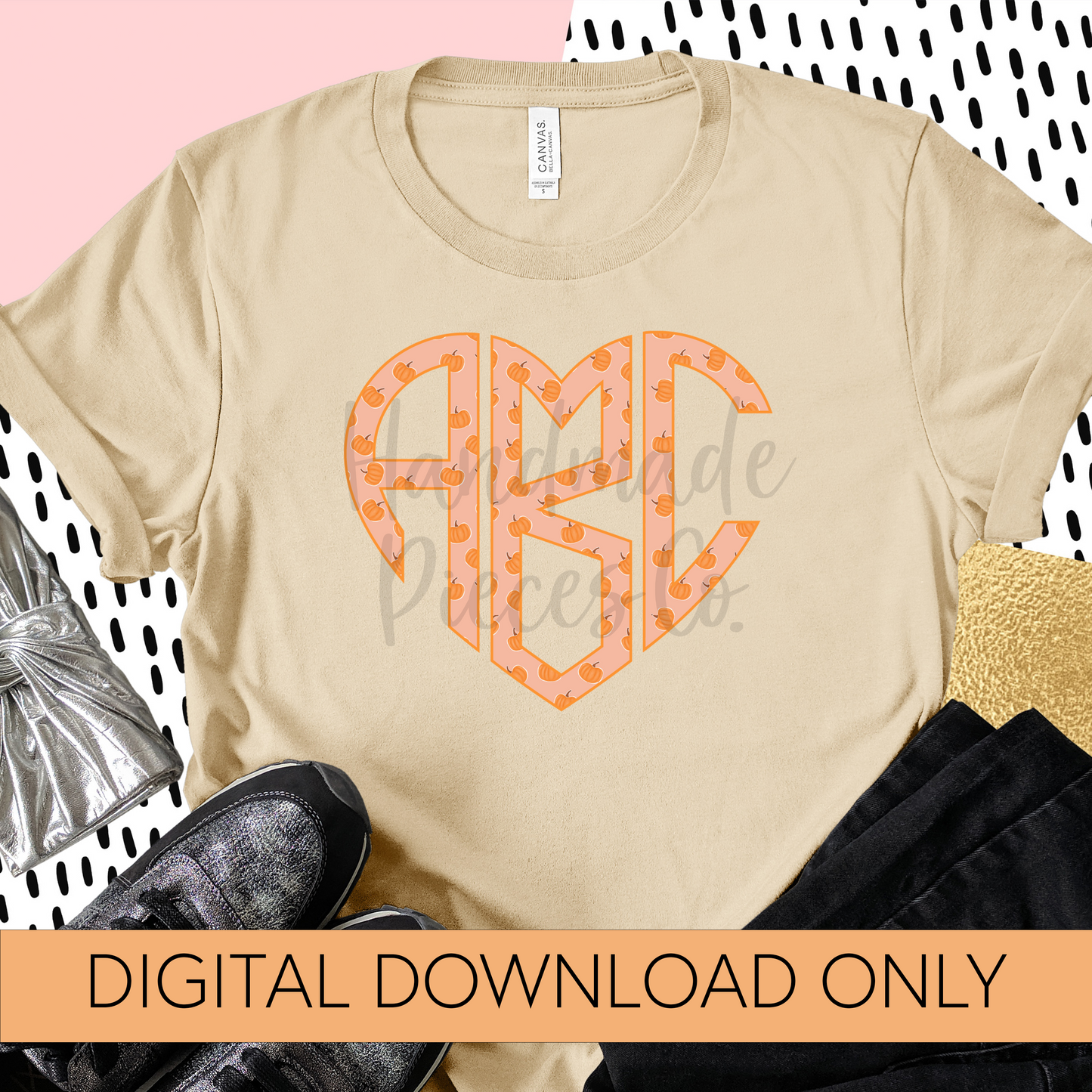 Pumpkins, Small Monogram - Multiple Styles - Digital Download