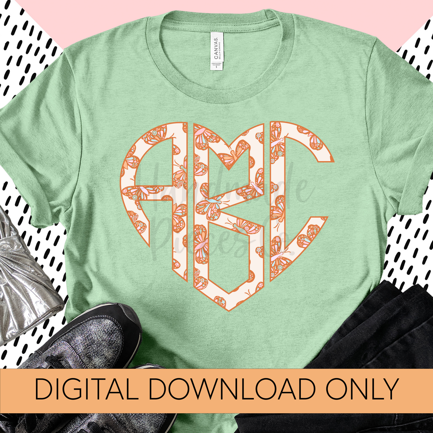 Spring Butterflies Monogram - Multiple Styles - Digital Download