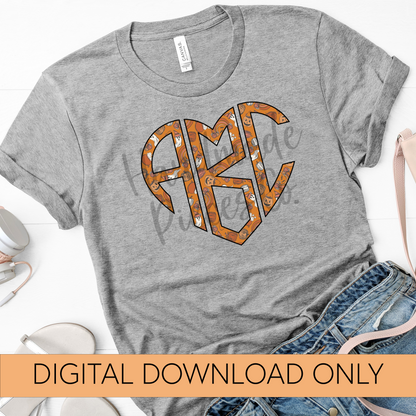 Halloween Doodles, Orange Monogram - Multiple Styles - Digital Download