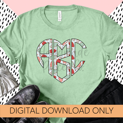 Christmas Lights Monogram, Pastel 2 - Multiple Styles - Digital Download