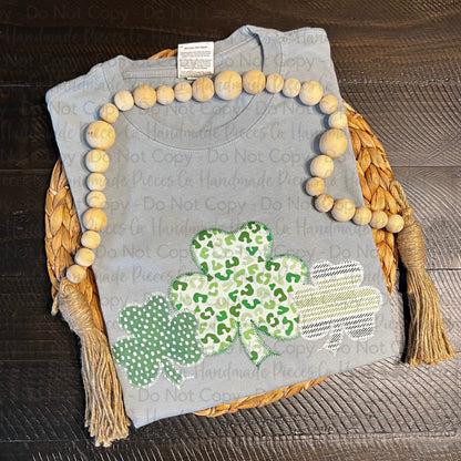 Shamrock Trio Applique Embroidered Garment - Youth/Adult