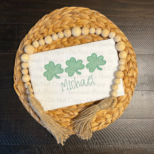 Shamrock Trio Embroidered Garment, Name Optional - Youth