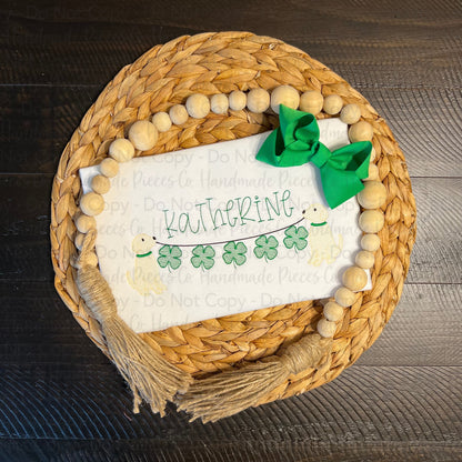 Dogs Holding Shamrocks Embroidered Garment, Name Optional - Youth