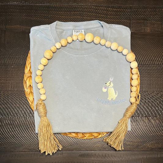 Easter Puppy, Hoppy Easter Embroidered Garment - Youth or Adult
