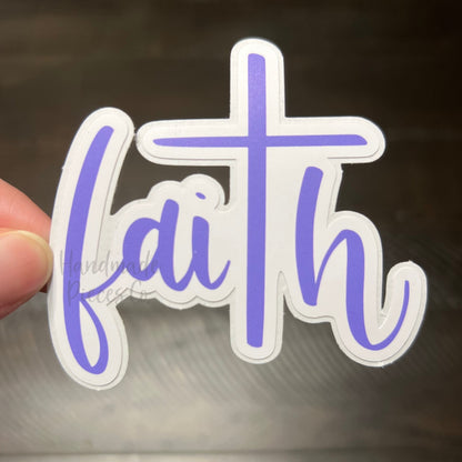 Faith with Cross - Vinyl Sticker