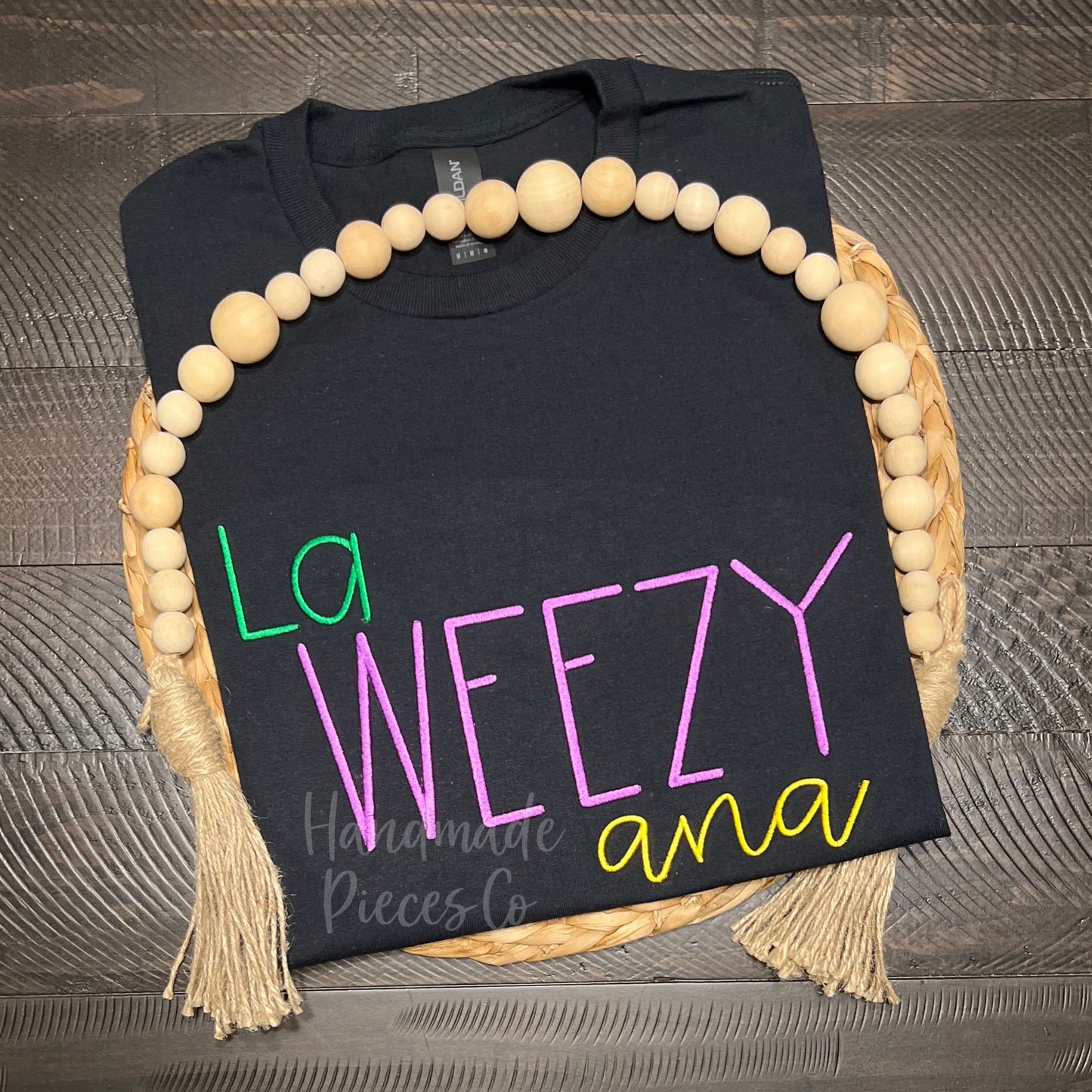 Sample Collection - La Weezy Ana Embroidered Applique Tee - Size Adult Medium