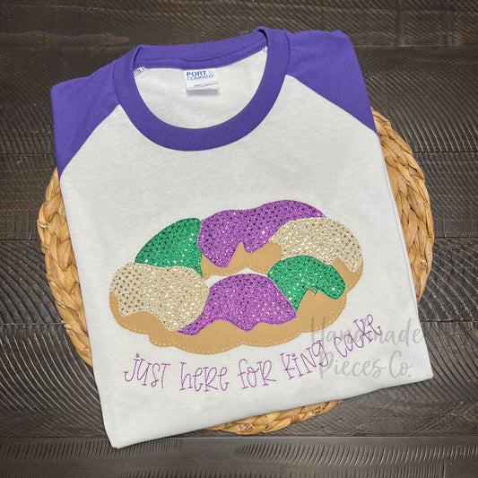 Sample Collection - King Cake Embroidered Applique Raglan- Size Adult Large