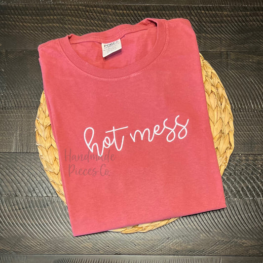 Sample Collection - Hot Mess Embroidered Tee - Size Adult XLarge