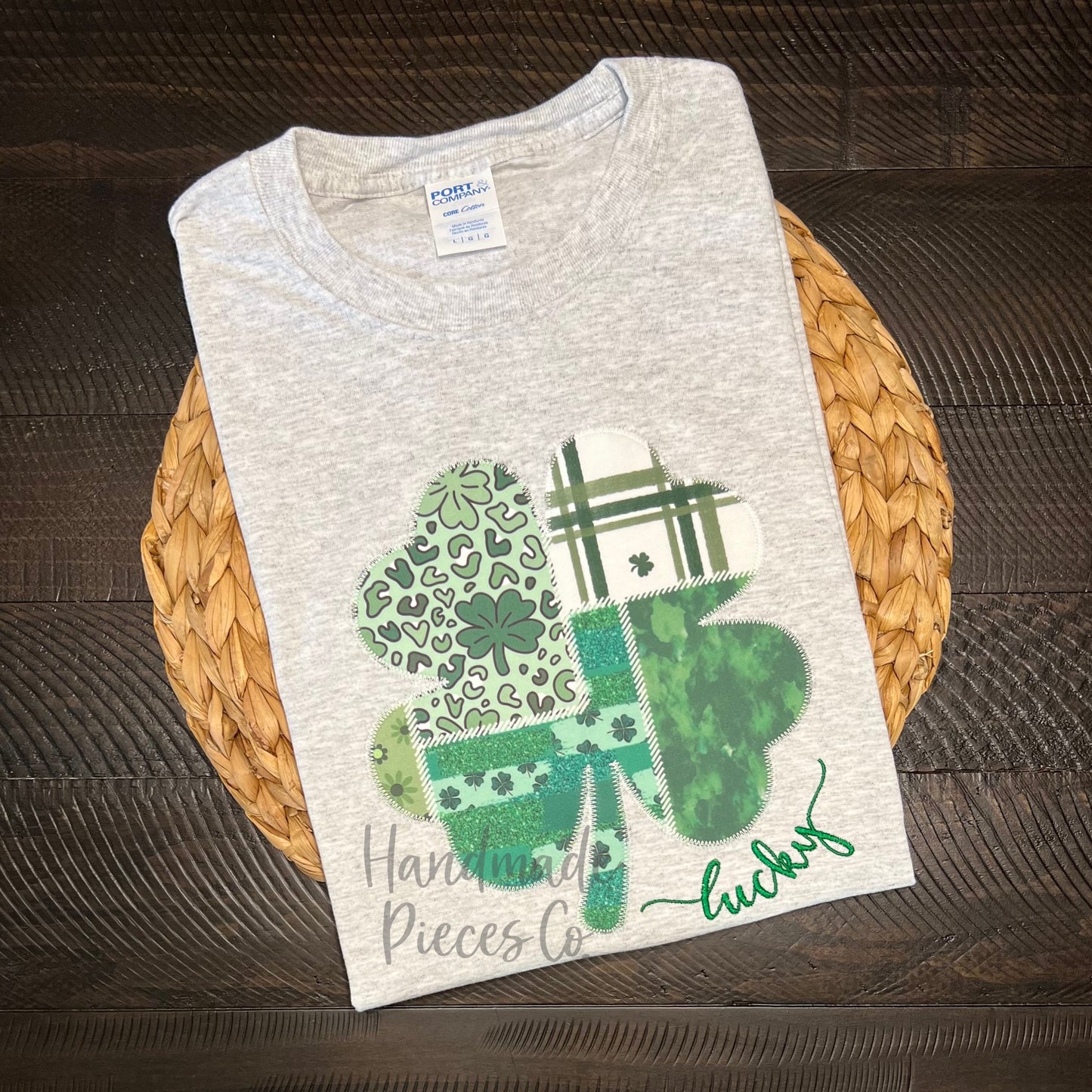 Sample Collection - Patchwork Shamrock Embroidered Garment - Size Adult Large