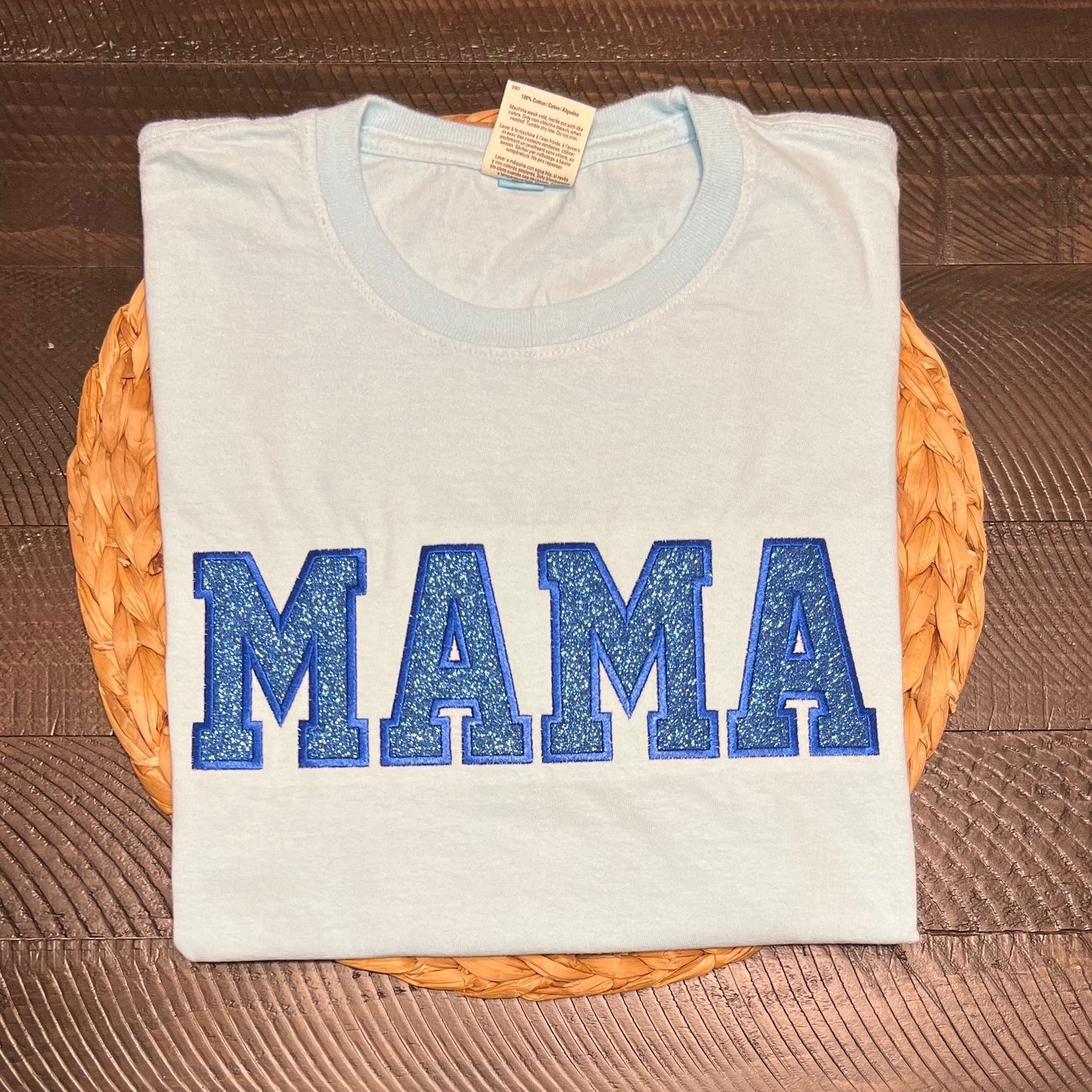 Custom Name Embroidered Appliqué Garment, Glitter with Satin Stitch - Adult