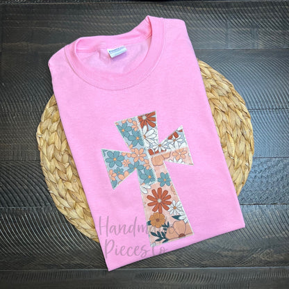 Patchwork Cross Embroidered Applique Garment - Youth/Adult