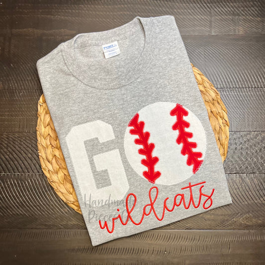Go (Team Name), Baseball/Softball Embroidered Applique Garment - Youth/Adult