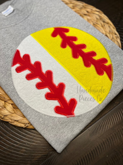 Baseball/Softball Split Quilted Embroidered Applique Garment - Youth/Adult